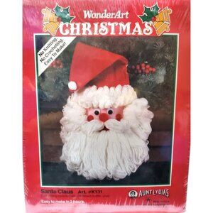 WonderArt Lydia Christmas SANTA CLAUS yarn wall hanging Craft Kit K131 easy make